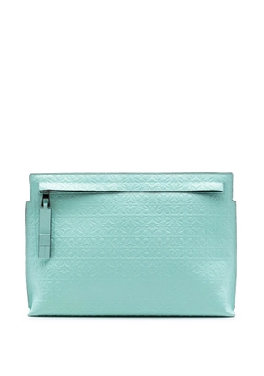 Loewe Pre-Owned 2019 Embossed Calfskin Anagram Repeat T Pouch clutch bag - Green