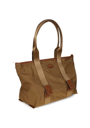 Lancel logo-plaque leather-trim tote bag - Brown