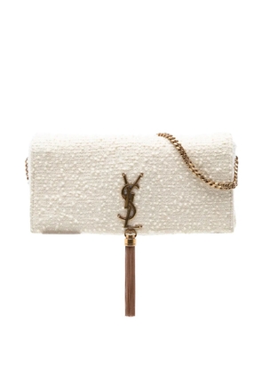 Saint Laurent Pre-Owned 2020 Tweed Monogram Kate 99 Tassel Bag satchel - White