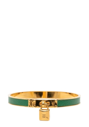 Hermès Pre-Owned 2000-2020 Gold Plated Epsom Kelly Cadena Lock Bangle Bracelet costume bracelet