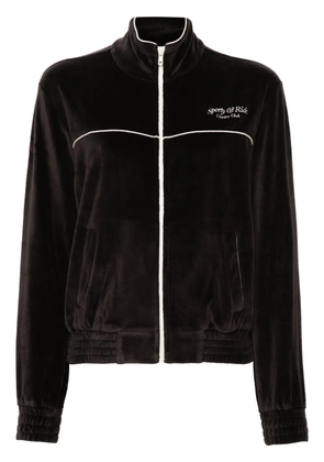 Sporty & Rich velour zip-up jacket - Brown