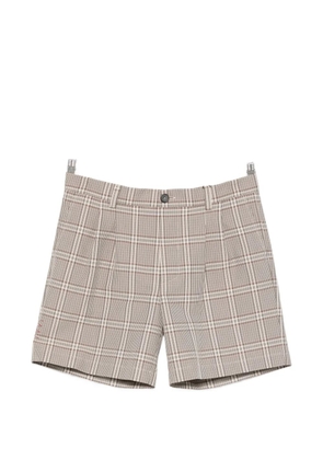 AMARANTO check-pattern pleated shorts - Neutrals