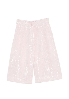 TWENTY FOURHAITCH Lanikai sequin-embellished pleated shorts - Pink