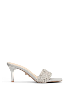 TWENTY FOURHAITCH crystal-embellished braided mules - Silver