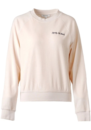 Sporty & Rich logo-embroidered cotton sweatshirt - White