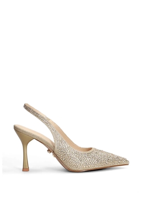 TWENTY FOURHAITCH crystal-embellished slingback pumps - Gold