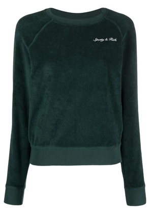 Sporty & Rich logo-embroidered cotton sweatshirt - Green