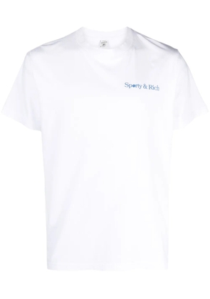 Sporty & Rich logo-print cotton T-shirt - White