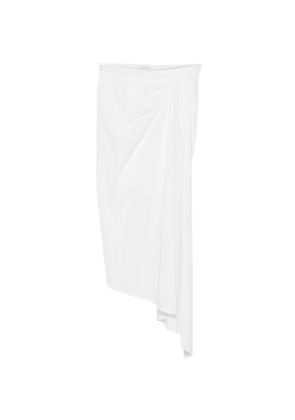 Amazuìn Emma gathered asymmetric midi skirt - White