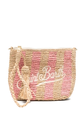 MC2 Saint Barth striped raffia cross body bag - Neutrals