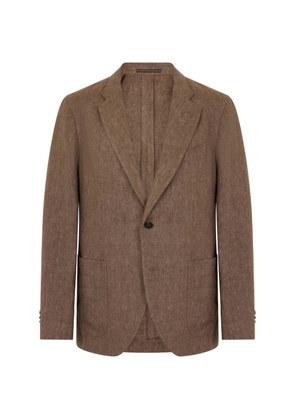 slowear single-breasted notched-lapel blazer - Brown