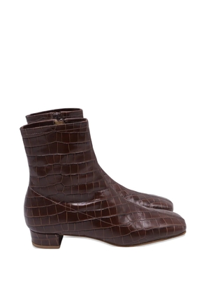 BY FAR croc-embossed ankle boots - Brown