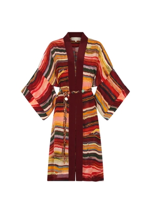 Carolina K Eden striped belted kimono - Red