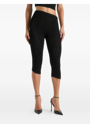 Manière De Voir Aimee pointelle asymmetric leggings - Black