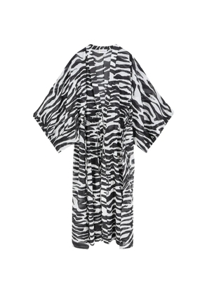 The Attico zebra-print semi-sheer kaftan - Black