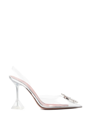 Amina Muaddi Begum crystal-embellished slingback pumps - White