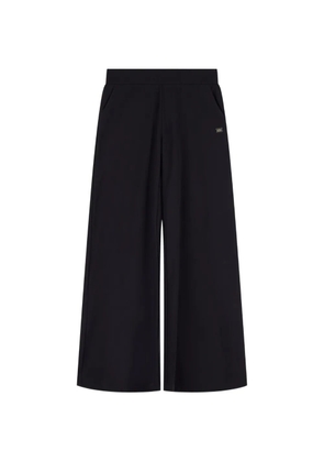 Ea7 Emporio Armani wide-leg logo-detail trousers - Black