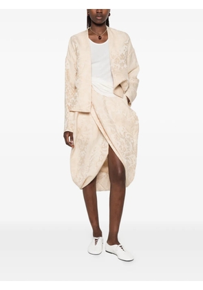 Uma Wang Dracaena pattern asymmetric midi skirt - Neutrals