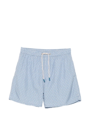 FeFè fish-print drawstring swim shorts - Blue