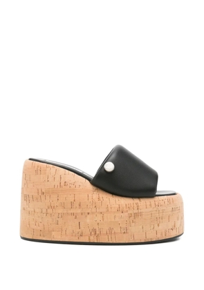 The Attico open-toe padded sandals - Black