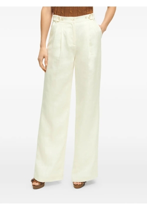 Brooks Brothers pleated button palazzo pants - Neutrals