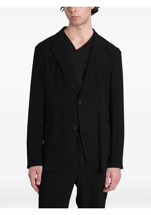 Emporio Armani single-breasted crepe jacket - Black