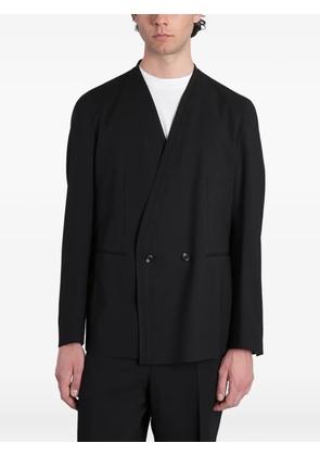 Tagliatore collarless double-breasted suit - Black