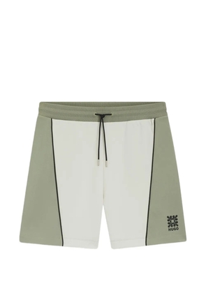 HUGO panelled logo-print track shorts - Neutrals