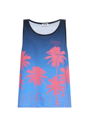 Moschino palm-tree-print tank top - Blue