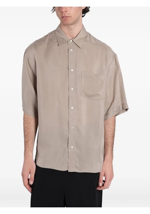 Grifoni short-sleeve chest-pocket shirt - Neutrals
