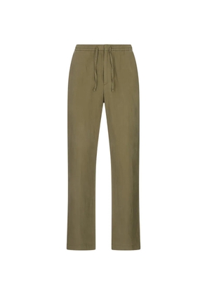 Canali drawstring straight-leg trousers - Green