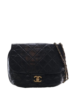 CHANEL Pre-Owned 2014-2015 Medium Quilted Glazed Calfskin Bubble CC Flap crossbody bag - Black