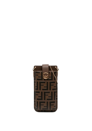 Fendi Pre-Owned 2010-2026 FF 1974 Embossed Leather Phone Pouch on Chain crossbody bag - Brown