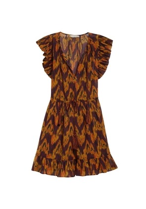 Ulla Johnson ikat-print ruffled dress - Brown