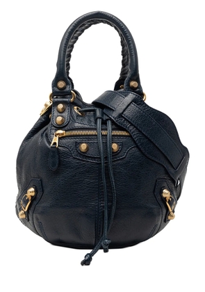 Balenciaga Pre-Owned 2015 Mini Lambskin Motocross Giant 12 Pompon Bag satchel - Blue