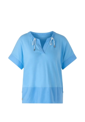 MARCCAIN drawstring V-neck T-shirt - Blue