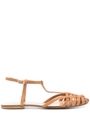 Anna F. caged suede sandals - Brown