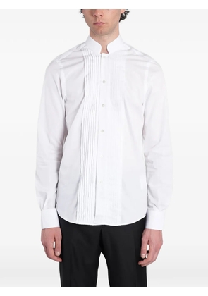 Tagliatore Ghandi pleated-bib wing-collar shirt - White