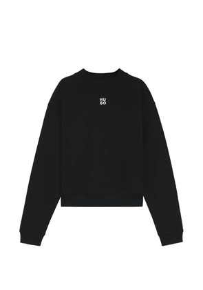 HUGO logo-embroidered sweatshirt - Black