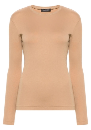 Fabiana Filippi knit-collar T-shirt - Neutrals