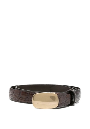 ALBERTO LUTI croc-effect leather belt - Brown