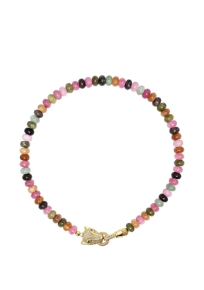 Nialaya Jewelry panther-charm beaded necklace - Gold