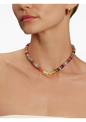 Nialaya Jewelry panther-charm beaded necklace - Gold