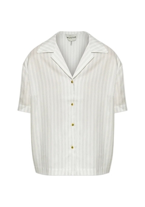 MUNTHE Brianda pinstripe-pattern short-sleeved shirt - White
