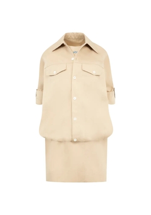 LOEWE button-up layered-effect dress - Neutrals