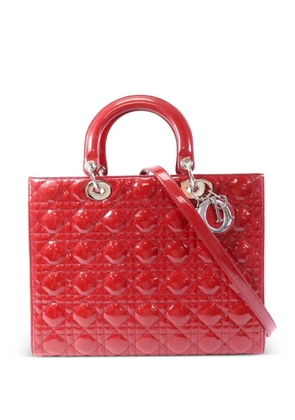 Christian Dior Pre-Owned large Lady Dior Cannage tote bag - Red