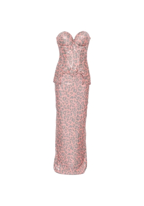 MITILIANE COUTURE sequin-embellished leopard-print skirt set (set of two) - Pink