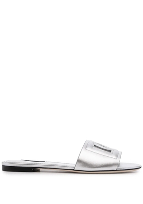 Dolce & Gabbana DG Millenials metallic leather sandals - Silver