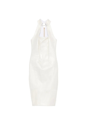MITILIANE COUTURE cut-out halterneck leather midi dress - Neutrals