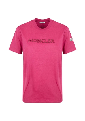 Moncler logo-embroidered T-shirt - Pink